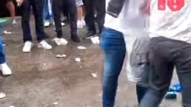 English football fans injuring English football fans