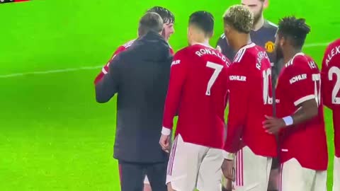 Manchester United Defender Victor Lindelof goes down...