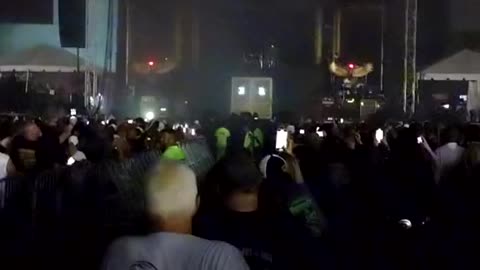 Trump Greets Kid Rock Crowd Before Concert Starts
