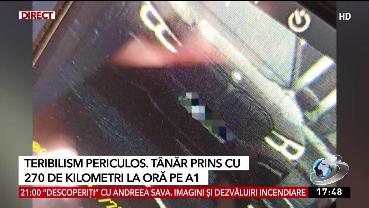 Teribilism periculos. Tânăr prins cu 270 km/oră pe Autostrada A1, în Arad