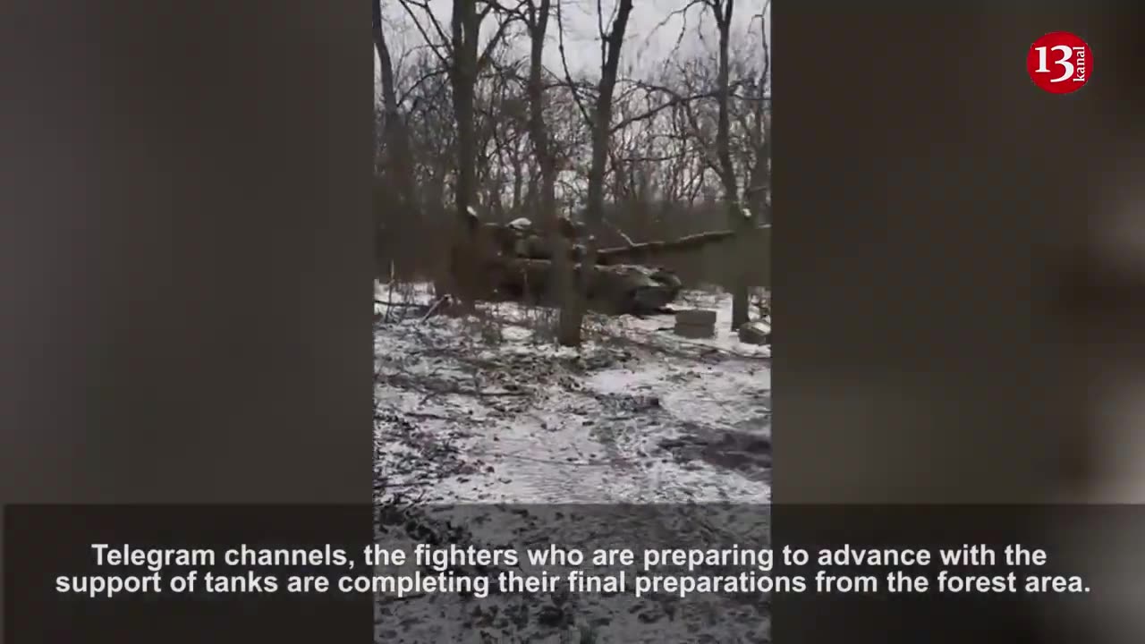 Ukayna fighters who are preparing for a counterattack with infantry and tanks near Bakhmut