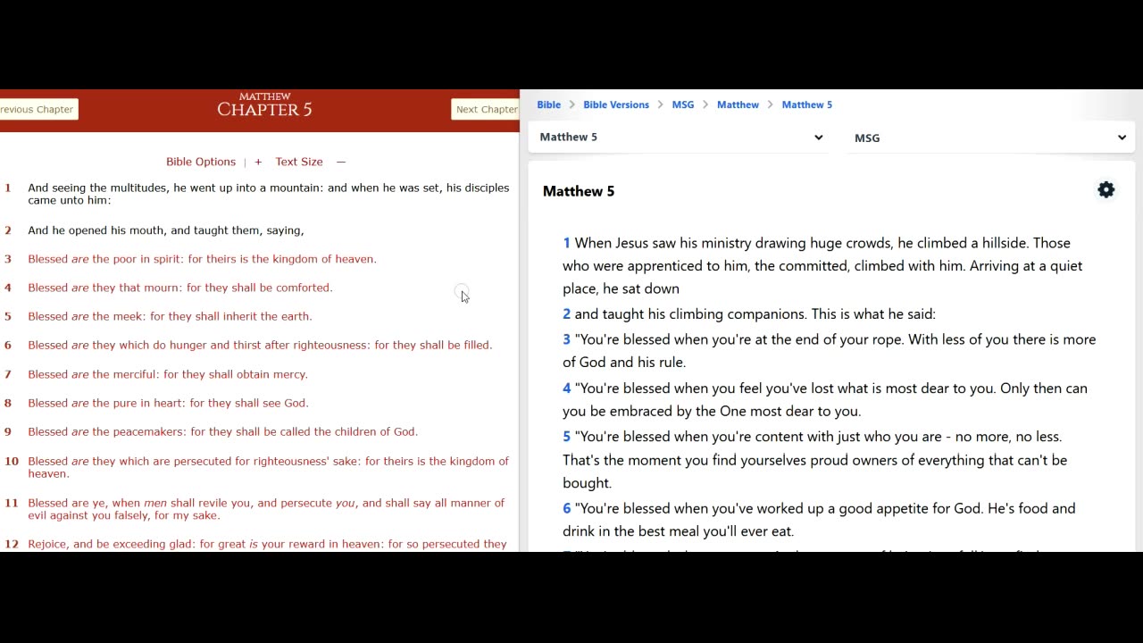 Bibles battles KJV vs MSG