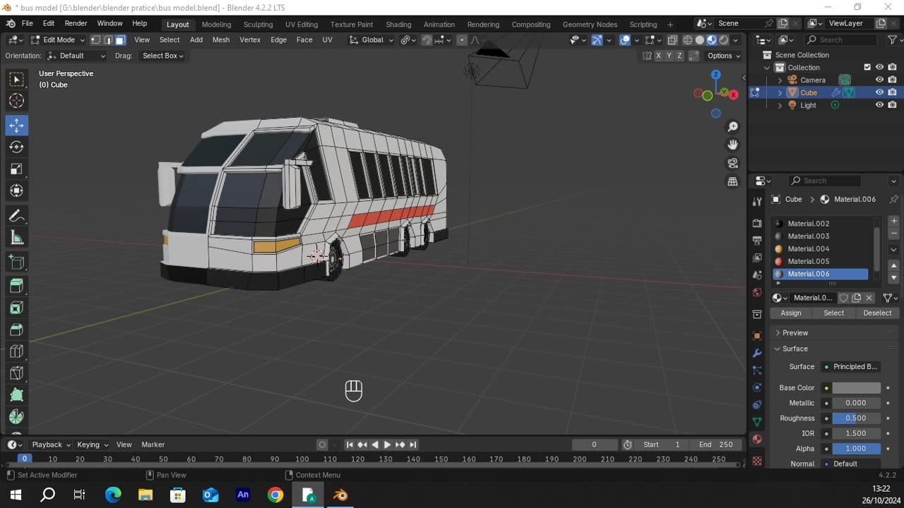 bus modeling in blender timelapse