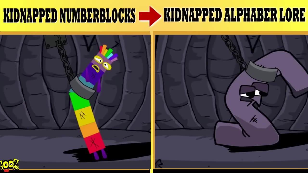 ALPHABET LORE VS NUMBERBLOCKS BAND BUT KIDNAPPED IN F CAVE COMPARISON PART 1!