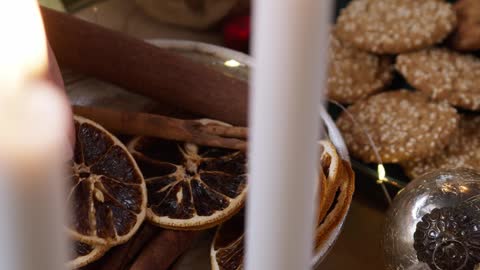 Getting Some Dried Oranges and Cinnamon as Decorations