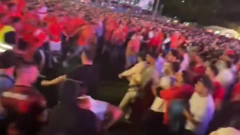 Turks started attacking Dutch fans as the second goal went in