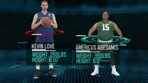 Sports Science rebound challenge basketball player love vs sumo wrestler