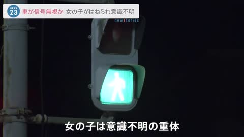 小学生の女の子が車にひかれ意識不明の重体 茨城・神栖市 車の信号無視が原因か