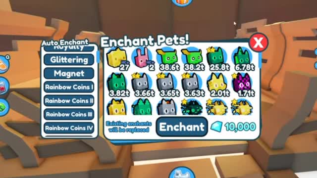 Pet simulator x enchantment update / Roblox