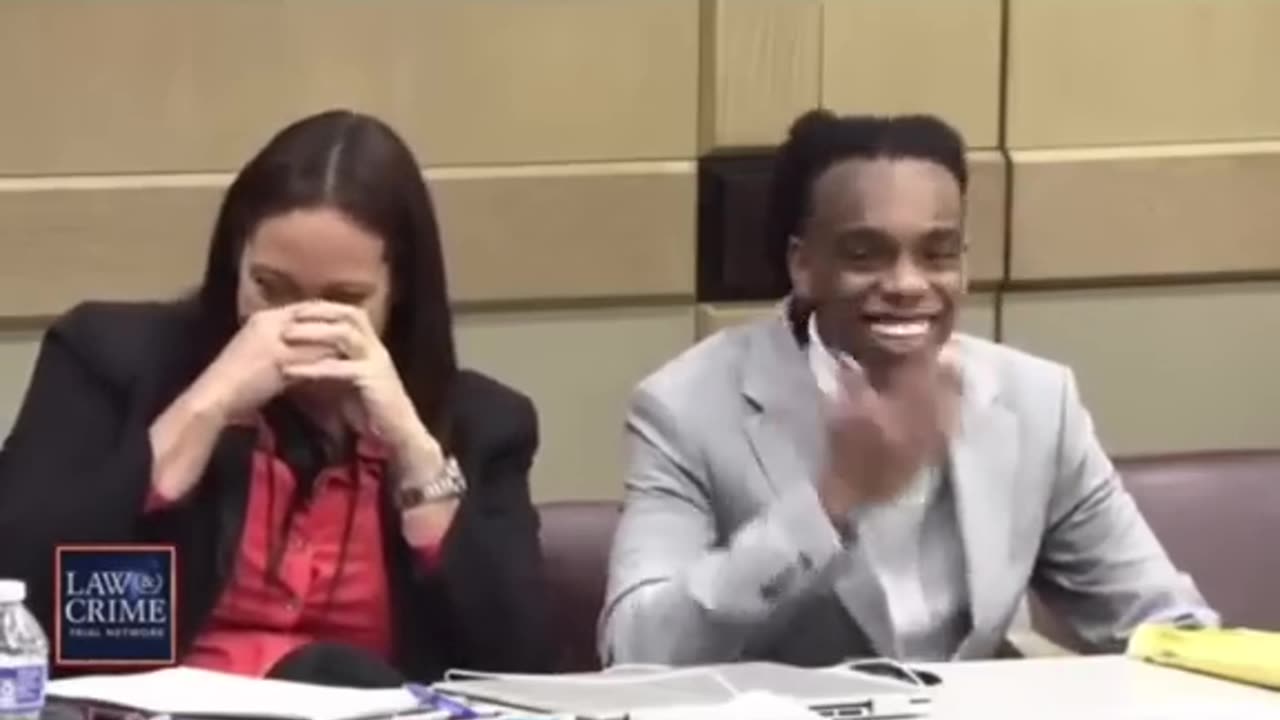 YNW Melly laughing in court