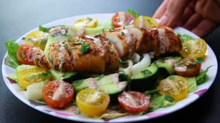 Cooking a light diet meal - CHICKEN SALAD