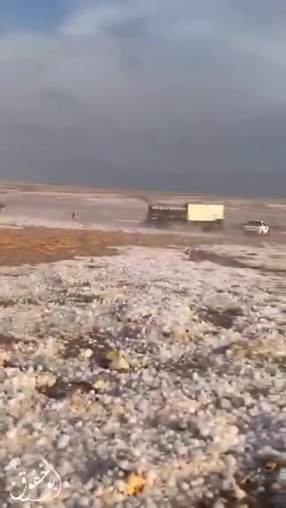 Hail storms and ice rivers in Saudi Arabia