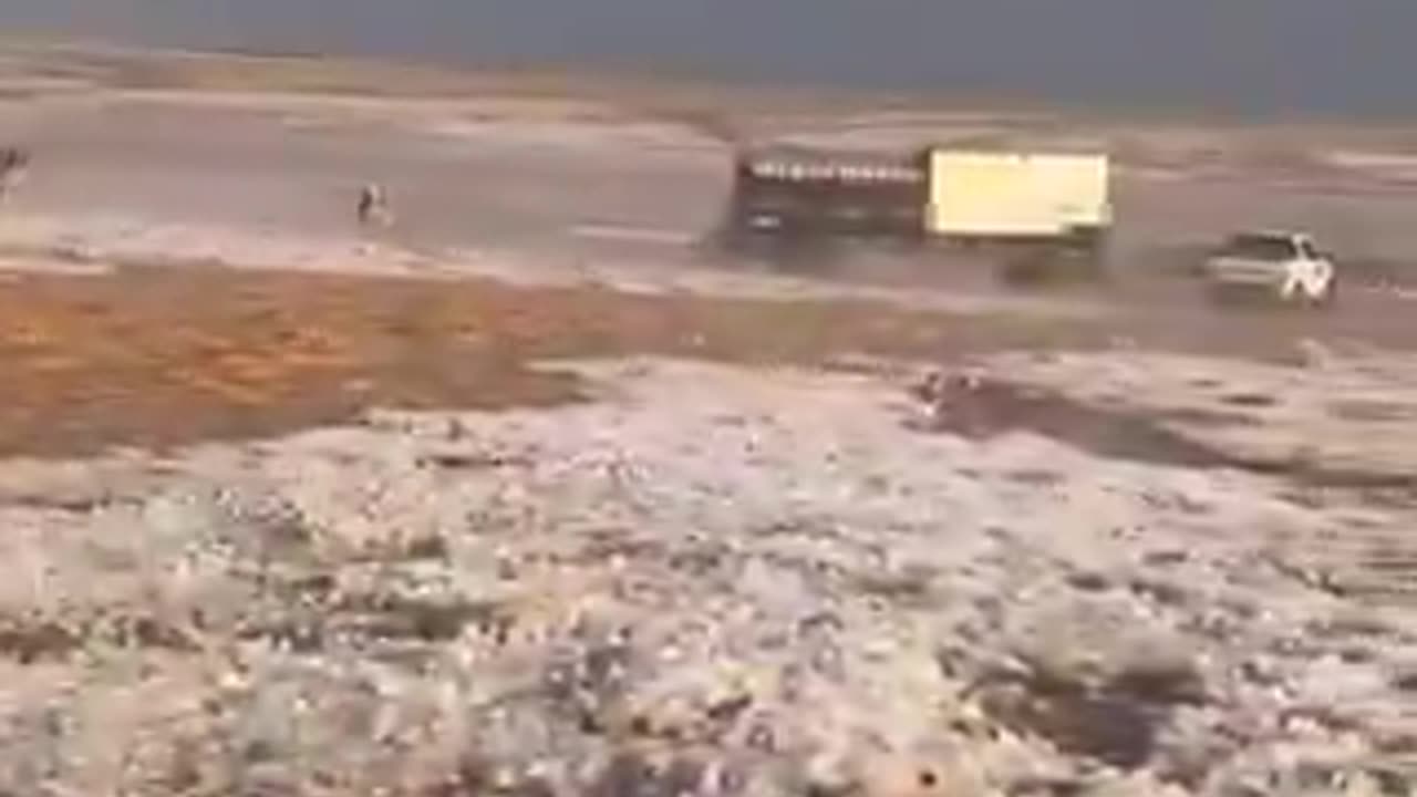 Hail storms and ice rivers in Saudi Arabia