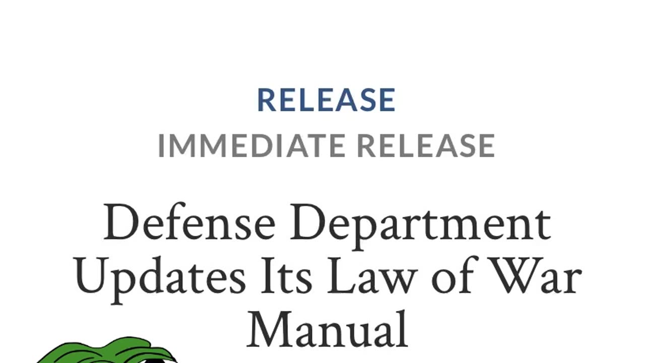 The Department of Defense Updated the Law of War Manual July 31, 2023