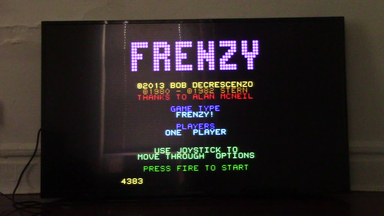 I'm playing frenzy 7800 on atari vcs 800