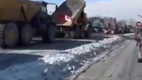Huge machinery join the convoy for freedom