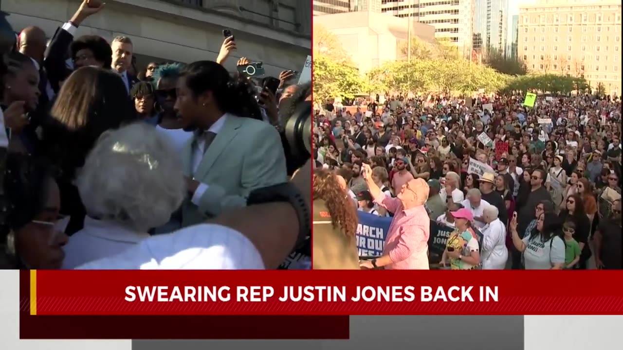 [2023-04-10] Justin Jones was sworn back in … reappoint expelled TN lawmaker