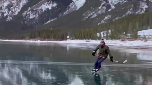 What’s better than wild ice skating Wild ice skating at sunset it is 😍❤️