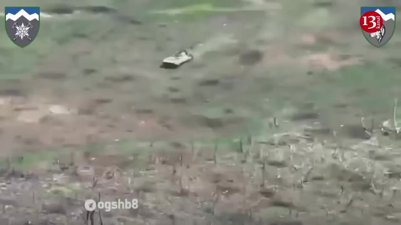 Advancing in an open area with armored vehicles, Russians were hit by anti-tank missile complex