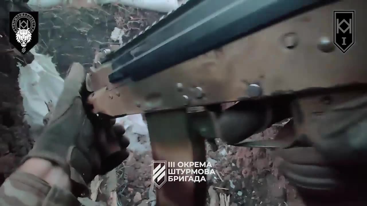 Ukrainian soldiers clearing trenches in the kharkiv direction