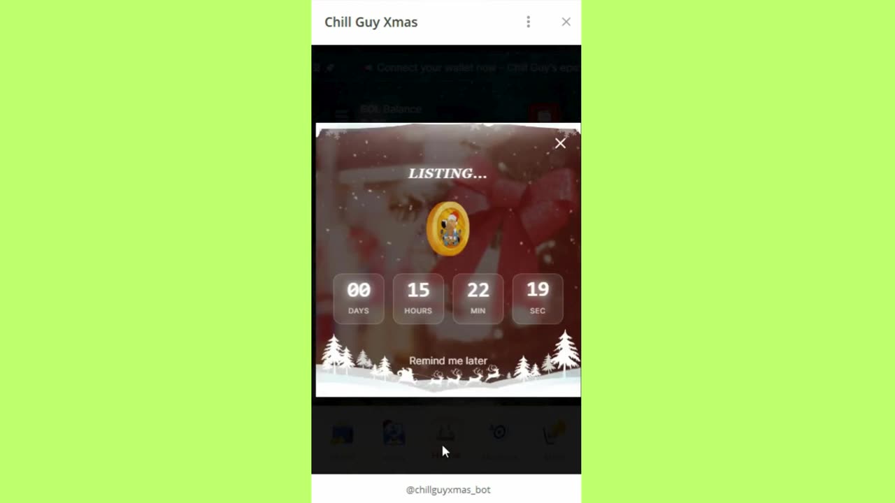 new mining mini app telegram chill xmas