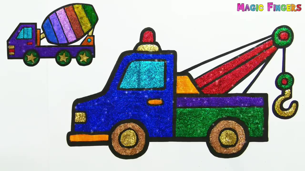 Mixer Truck Drawing & Coloring for Kids, Toddlers | How to Draw Easy Art Tips