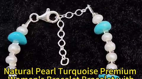 GN-20241114-02 Natural Pearl Turquoise Premium Women's Bracelet Bracelet with delicate S925 silver