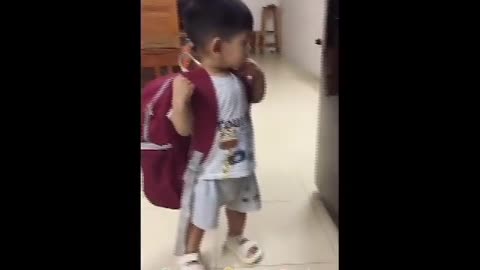 Baby is going to school