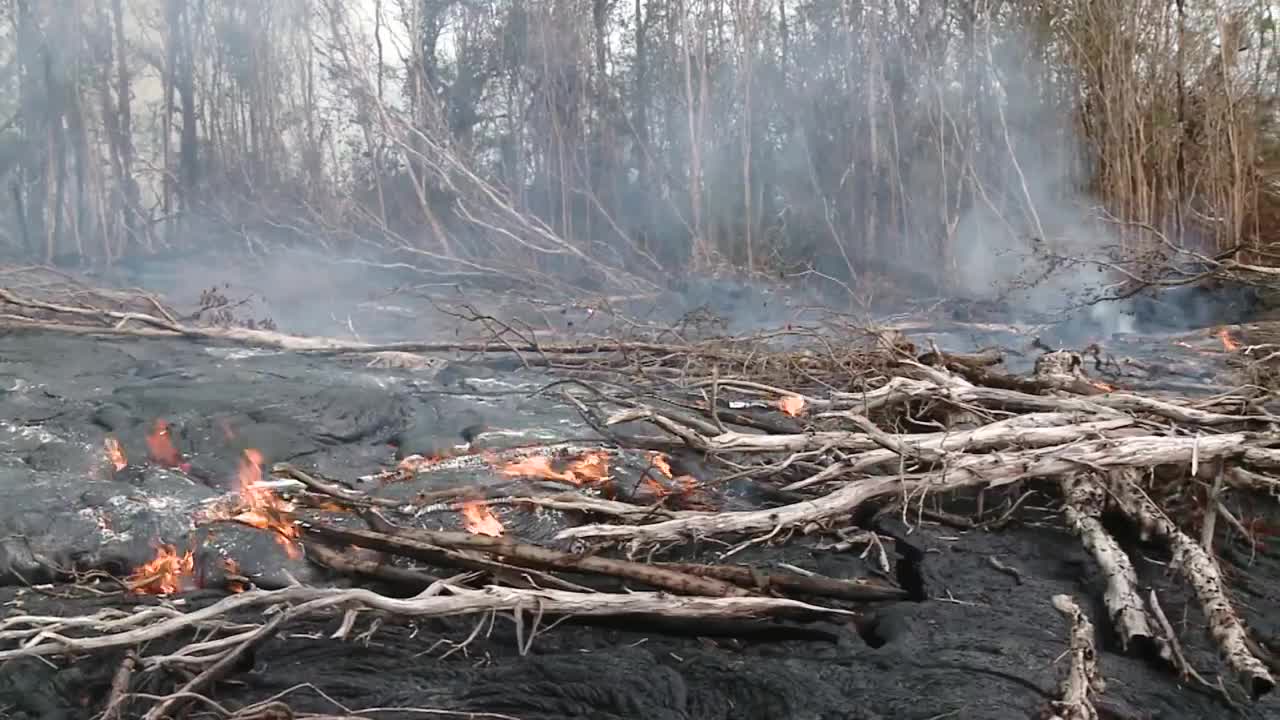 Lava flow in Hawaii moves forward