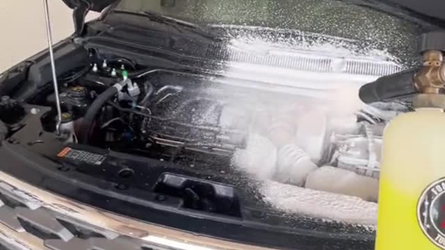 High pressure car washing machine with foam sprayer