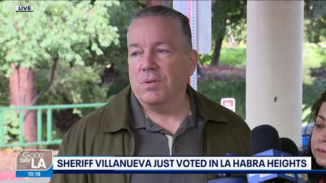 Sheriff Villanueva votes in La Habra Heights