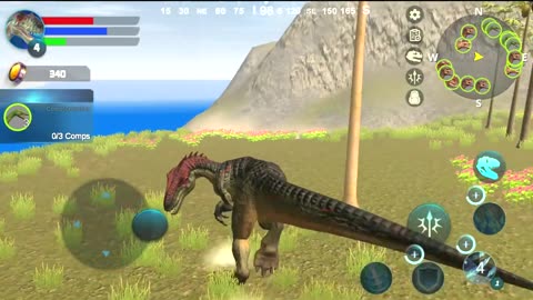 Fierce fight of DINOSAURS Allosaurus vs Tyrannosaurus Rex in the game Allosaurus Simulator