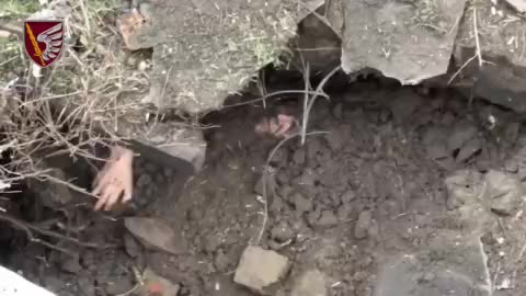 Russian Soldiers Partially Buried by Ukrainian Artillery