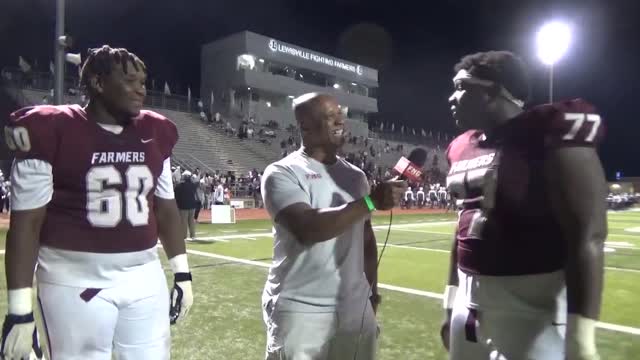 OL men Devin Love & Scotty Parker talk about old school downhill blocking in their 38-3 win