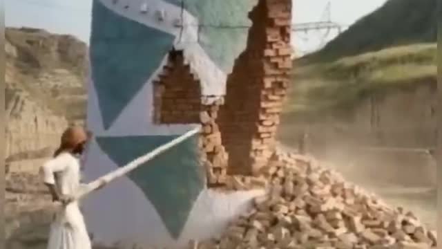 I'll be demoing a chimney soon but guaranteed I won't be doing it this way!