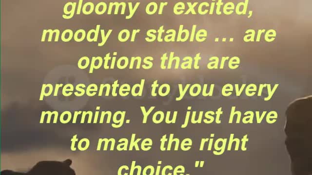 "Being happy or sad, gloomy or excited, moody or stable … are options that are presented