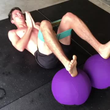 2 Medicine Ball Leg Bridge with Band
