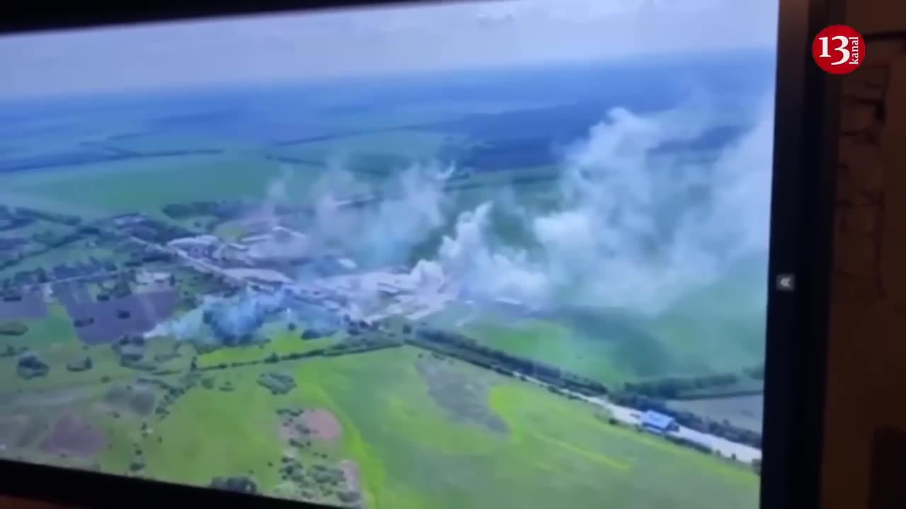 Drone footage of smoke above Russia's Belgorod as Ukraine 'sabotage group' crosses into Russia