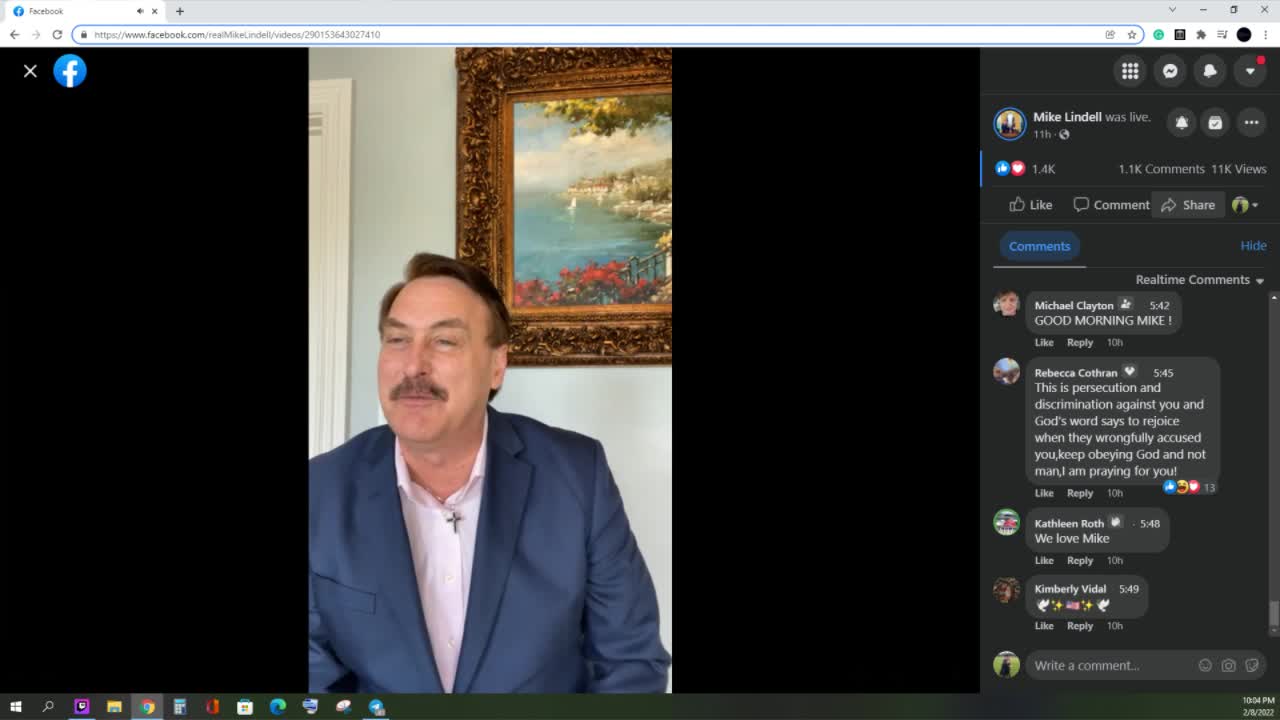 Mike Lindell Facebook live Interview Warroom with Steve Bannon 2/8/2022