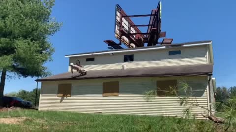 Guy Falls to the Ground Attempting a Bike Jump Trick