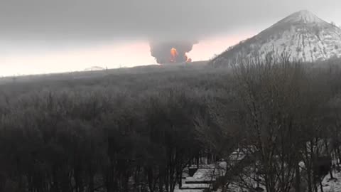 Massive Fire at an Oil Depot in Occupied Makiivka, Donetsk