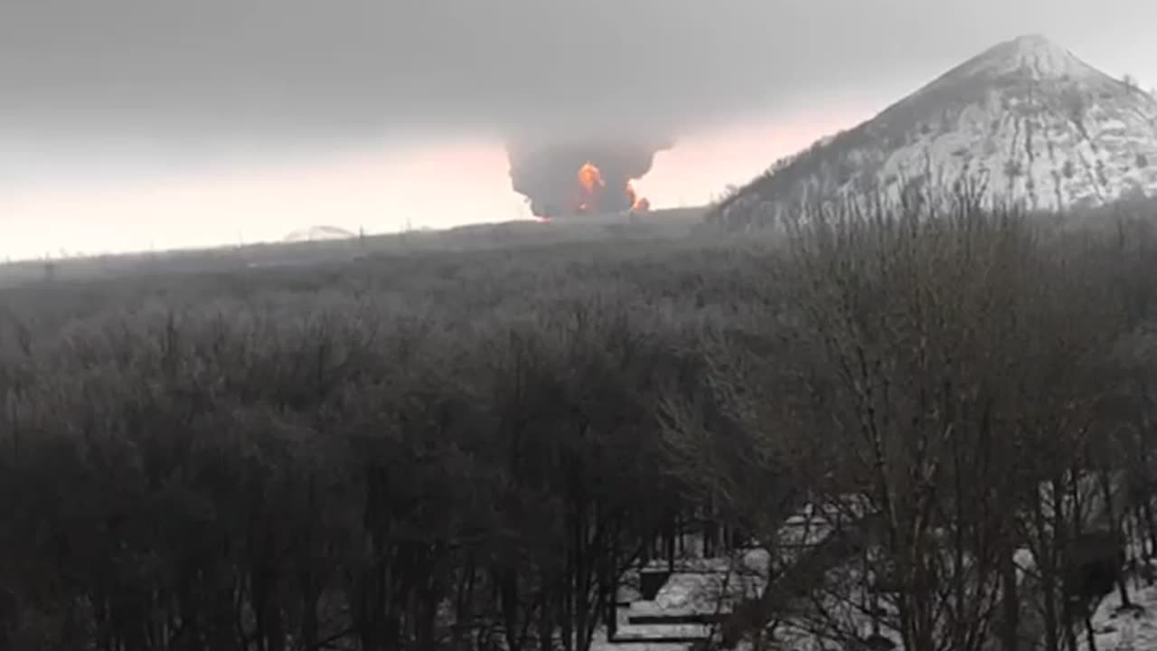Massive Fire at an Oil Depot in Occupied Makiivka, Donetsk