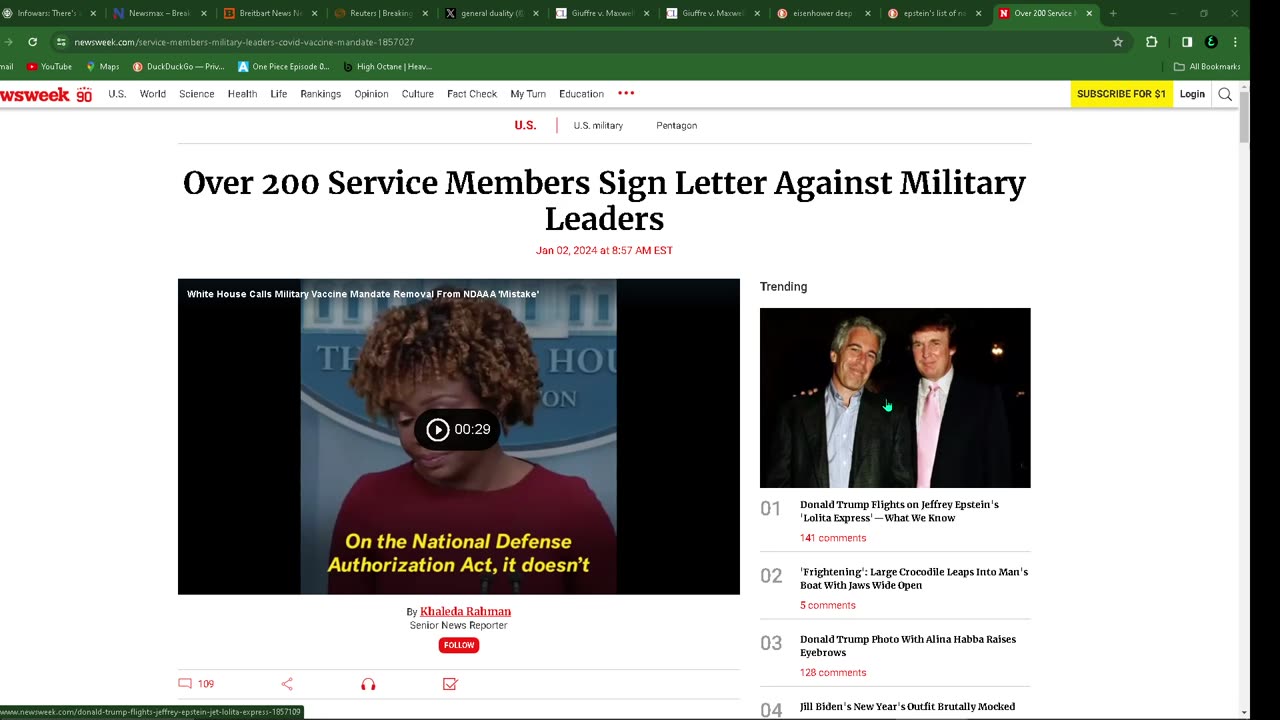 service members sign letter against leaders