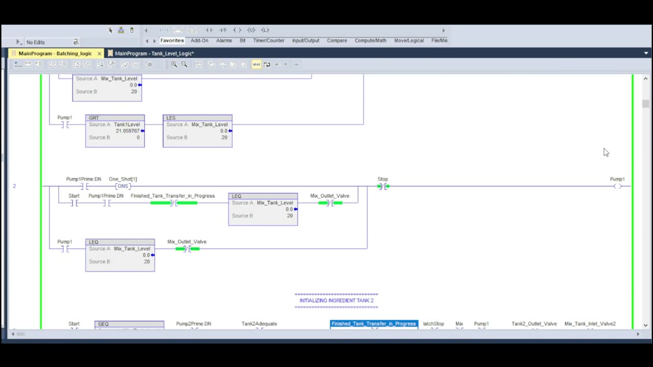 PLC - HMI Batching Project (Studio 5000, Factory Talk)