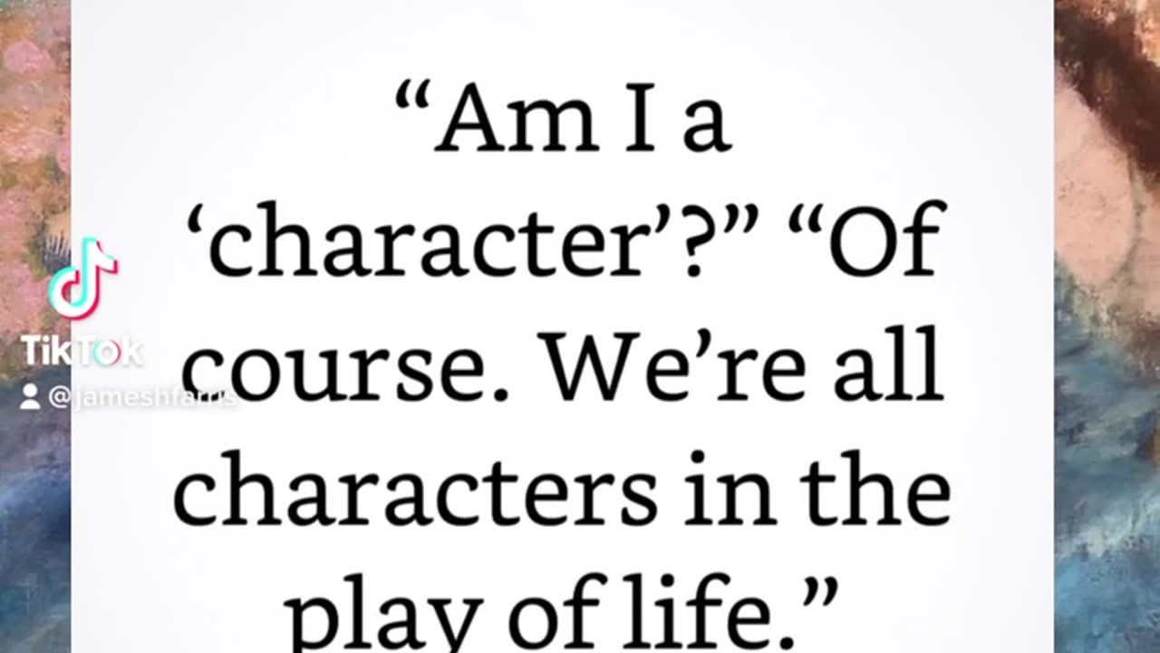 Are you a character?