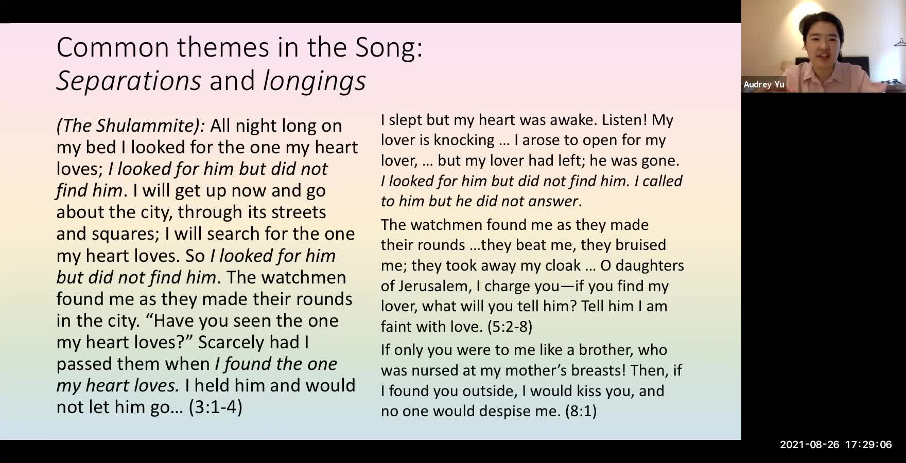 The Song of Songs and God's Love