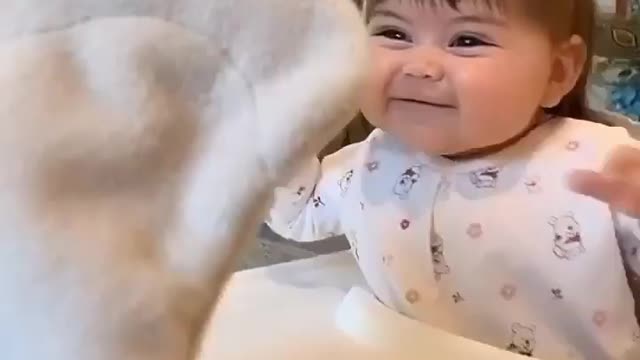 Adorable chubby👶 baby killer smile while playing with teddy😍🥰