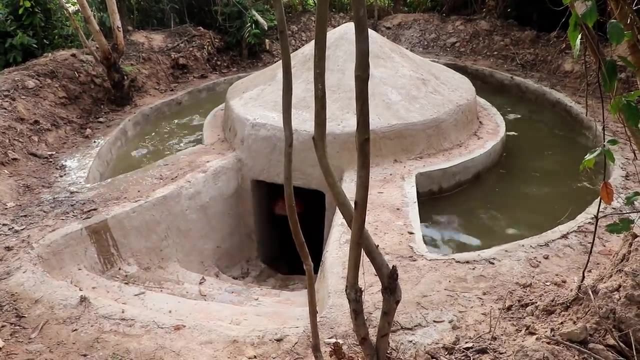 90 Day Of Build the most Secret Underground Slide House, fish pond And Underground Swimming Pool