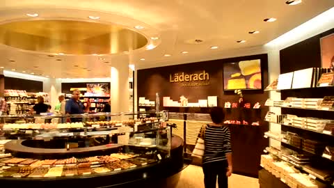 Inside the Laderach Swiss Chocolate Shop