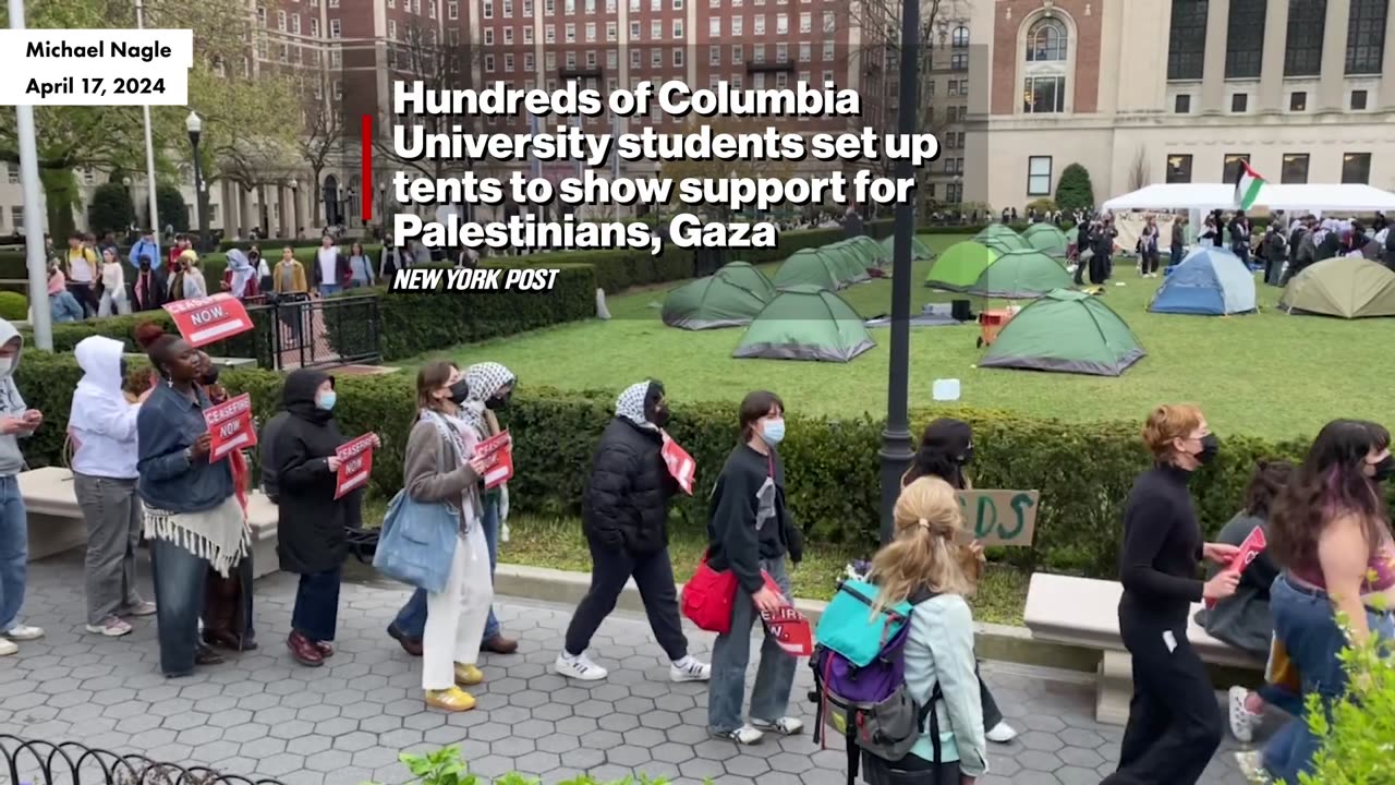 Columbia University students protesting for Hamas